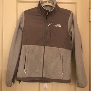 Grey north face zip up fleece